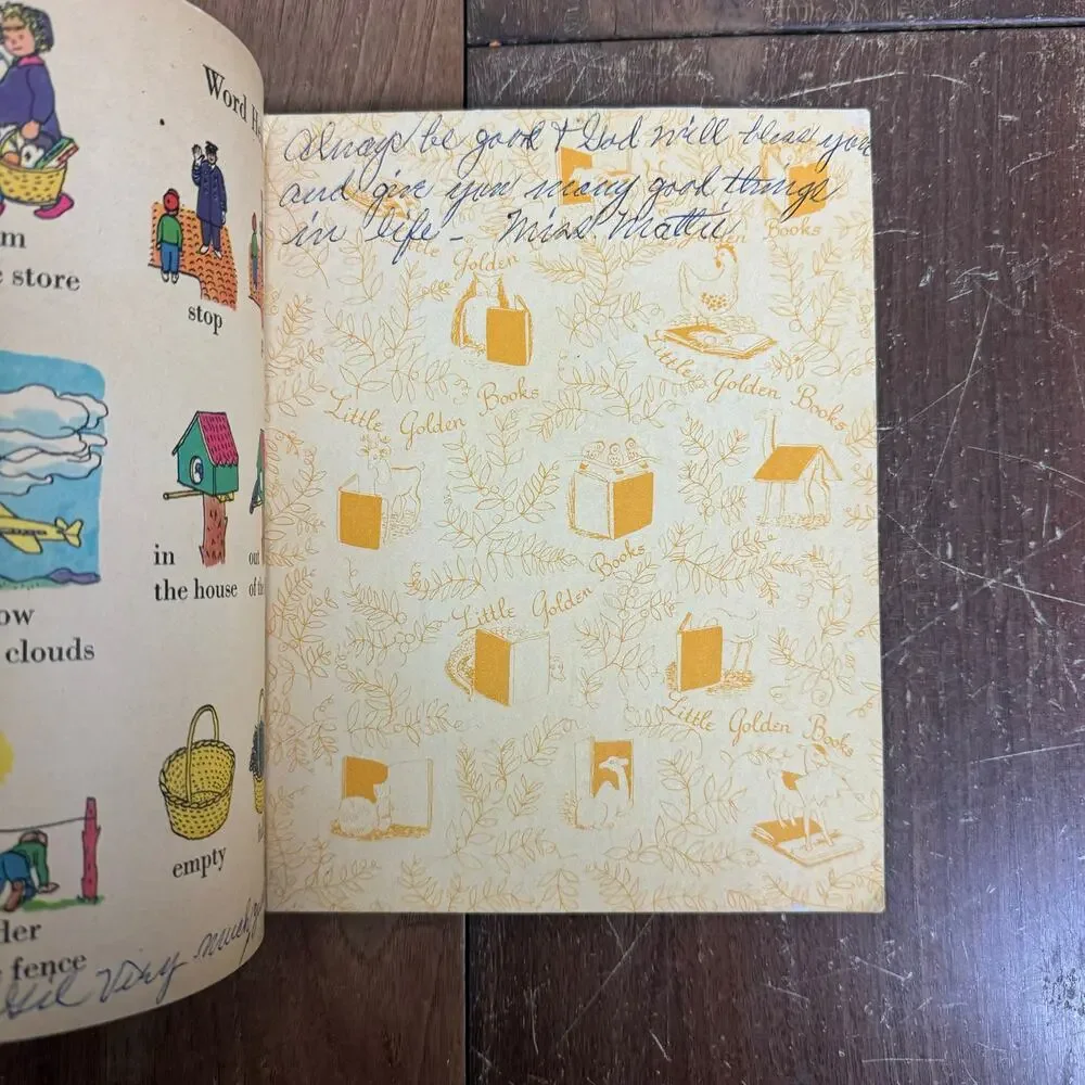 1950s Simon & Schuster Little Golden Activity Book Words Vintage Children's Book